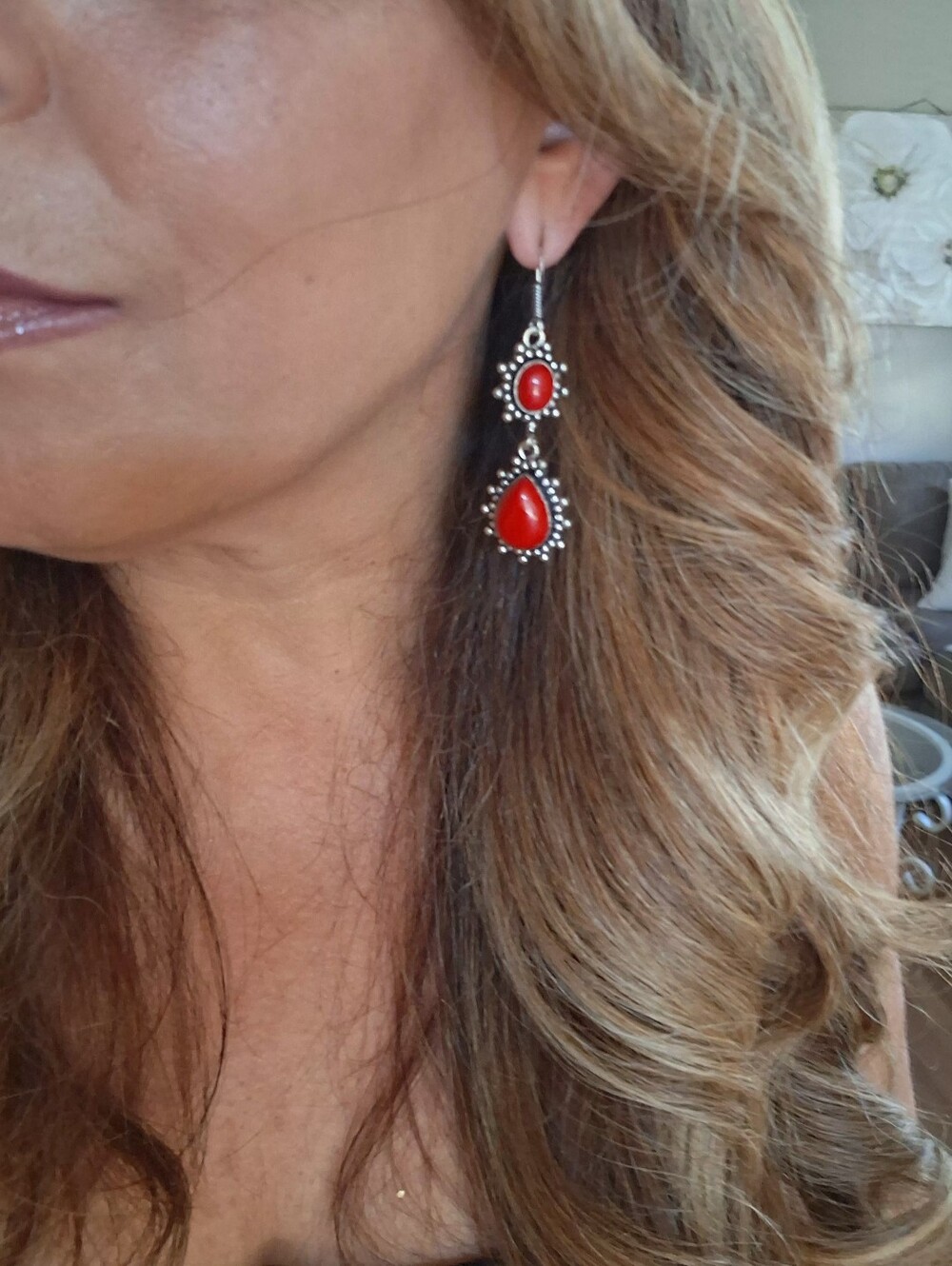 ❤️Red Itallian Coral Sterling Silver Earrings